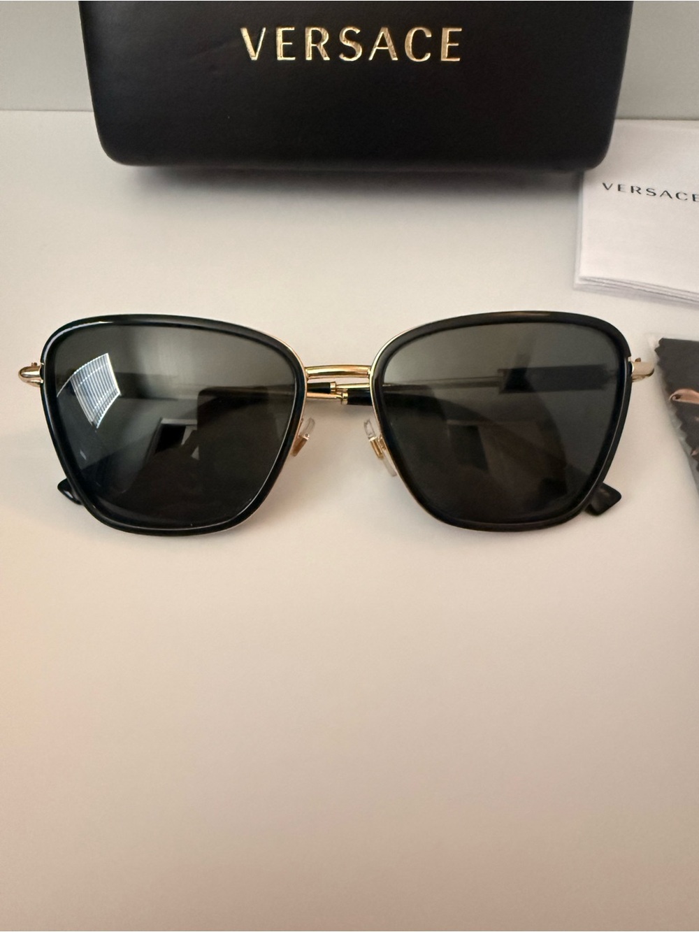 Versace Women’s Black & Gold Fashion Sunglasses - Picture 2 of 9
